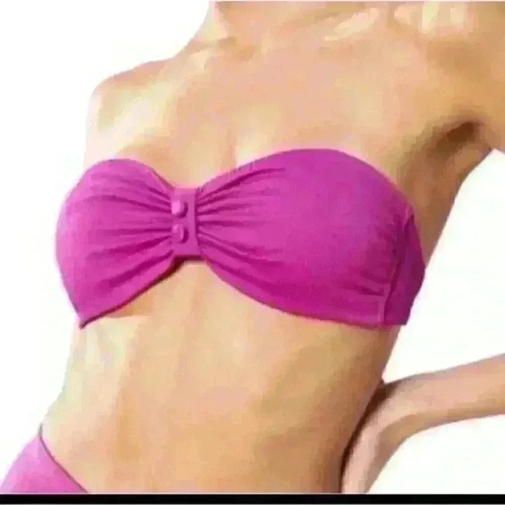 Red Carter Bandeau Bikini Top